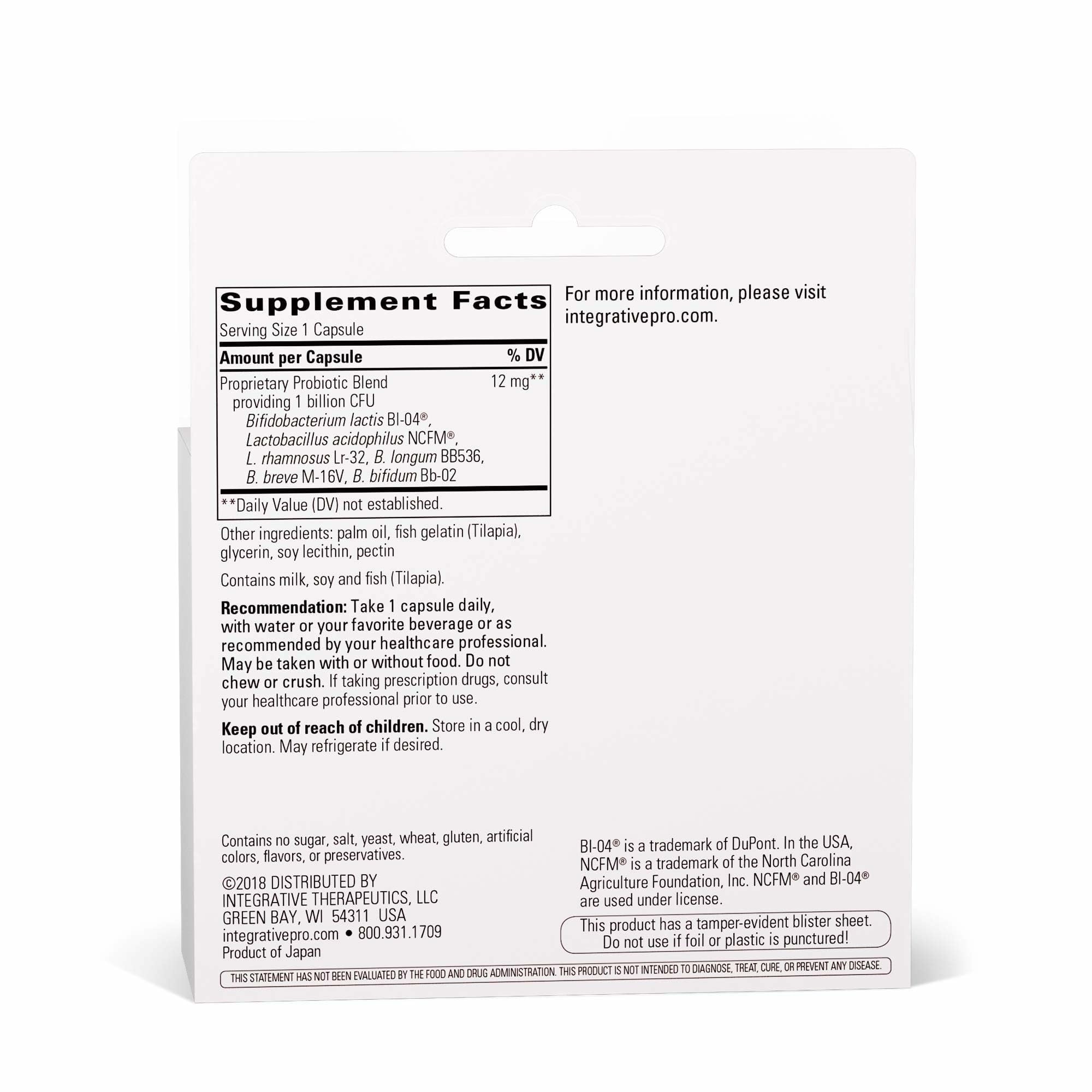 Integrative Therapeutics Pro-Flora Concentrate – Probiotic Gut Support (90 Capsules)