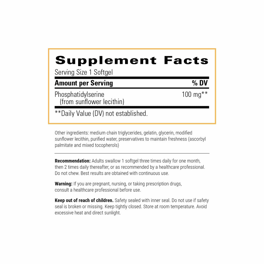 Integrative Therapeutics Phosphatidylserine – Brain Function Support Supplement | Gluten-Free, Soy-Free & Dairy-Free | 60 Softgels