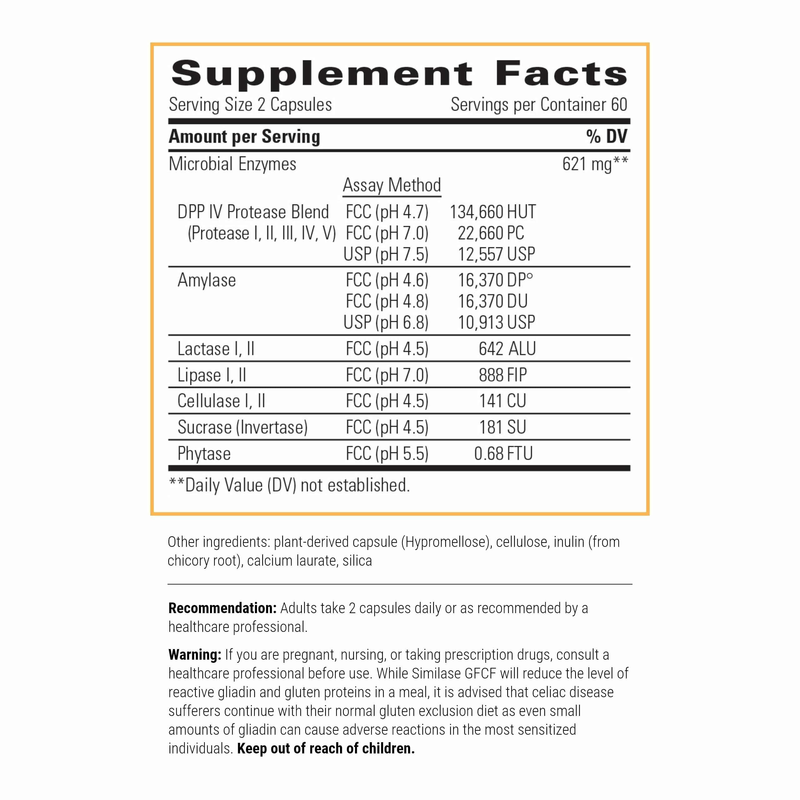 Similase GFCF – Digestive Enzymes for Gluten & Casein Digestion (Dairy-Free) | Integrative Therapeutics