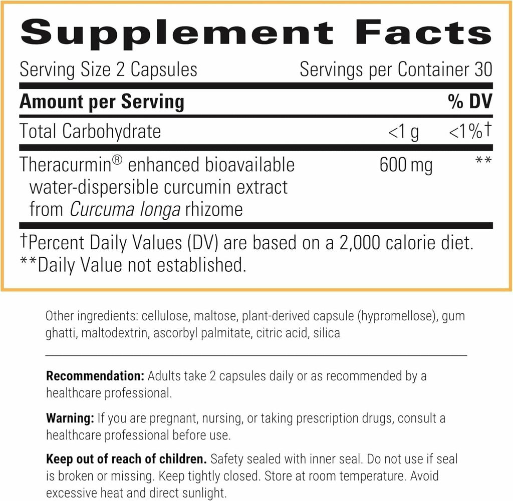 Integrative Therapeutics Theracurmin HP – 27x More Bioavailable Heart & Joint Support (60 Caps)