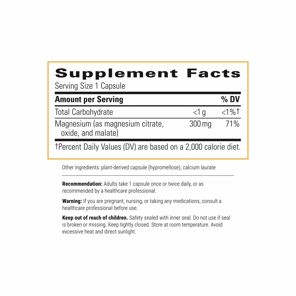 Integrative Therapeutics Tri-Magnesium – Supports Cellular Energy & Metabolism, Heart & Nerve Health – 90 Capsules