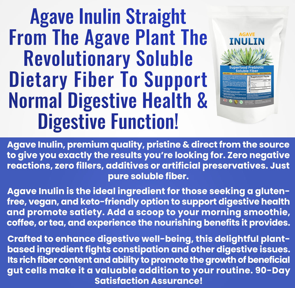 Organic Inulin Powder 16oz | Prebiotic Fiber for Digestive Health & Gut Wellness