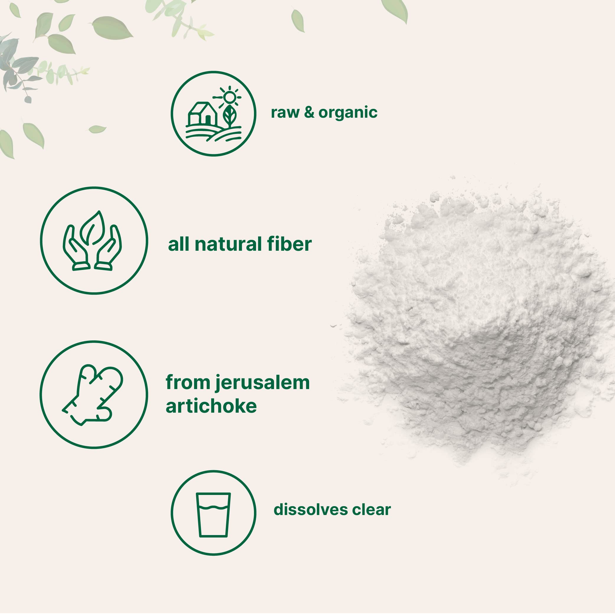 Micro Ingredients Organic Inulin FOS Fiber Powder 2.2 lb | Water-Soluble Prebiotic