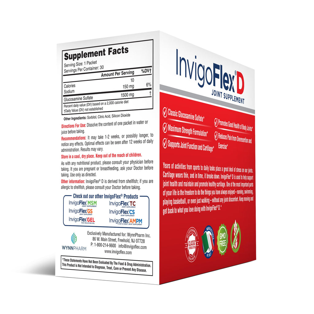 INVIGOFLEX 1500mg Glucosamine Sulfate - Premium Joint Support (60 Packets)