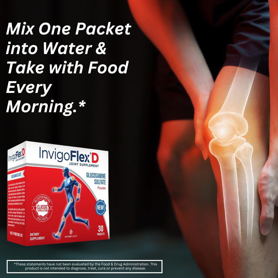 INVIGOFLEX® D - 1500mg Glucosamine Sulfate Powder (Classic) | Premium Joint Support – 30 Packets