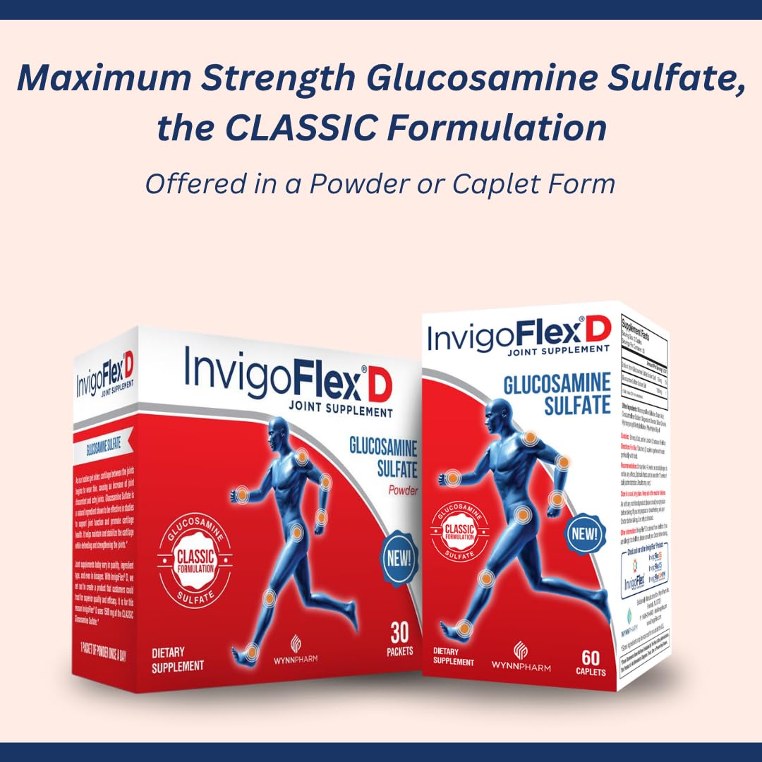 INVIGOFLEX® D - 1500mg Glucosamine Sulfate Powder (Classic) | Premium Joint Support – 30 Packets