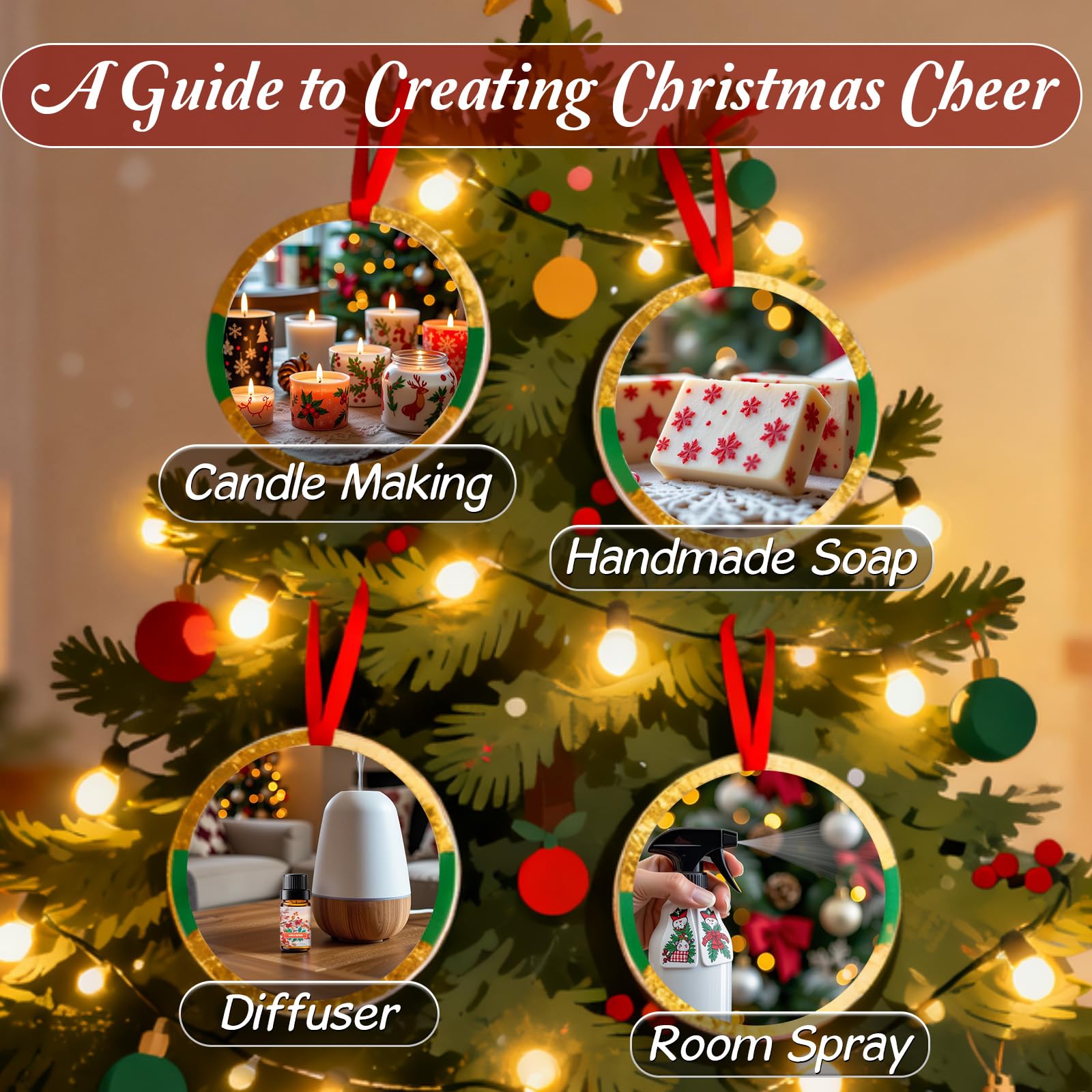 INWICOPH Christmas Fragrance Oil Set – 6×10ml Holiday Diffuser Oils