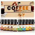 INWICOPH Coffee Shop Fragrance Oil Set – 10 Scents for Candles, Diffusers, Soap Making | Espresso, Mocha, Chocolate & More