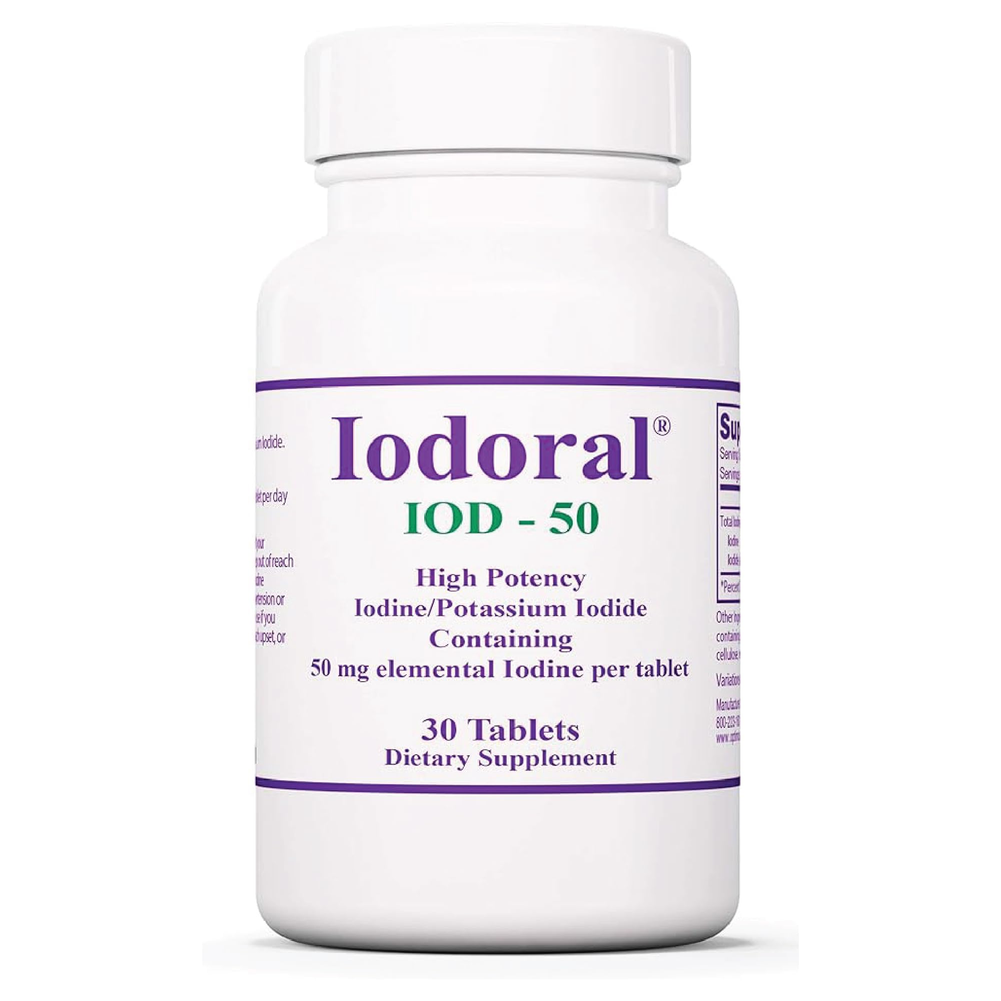 Optimox Iodoral 50 mg Supplement – Potassium Iodide Tablets for Thyroid Support | 30 Count