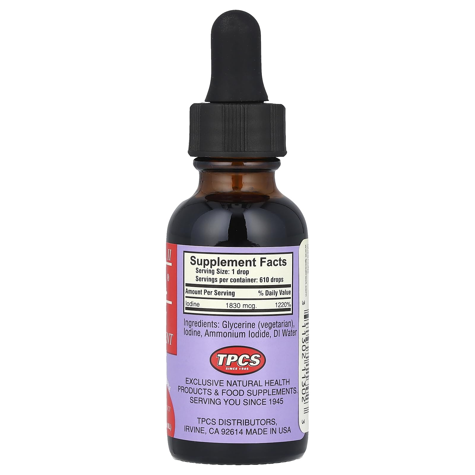 Iosol Formula II 1 fl oz Liquid – Water-Soluble Iodine Supplement
