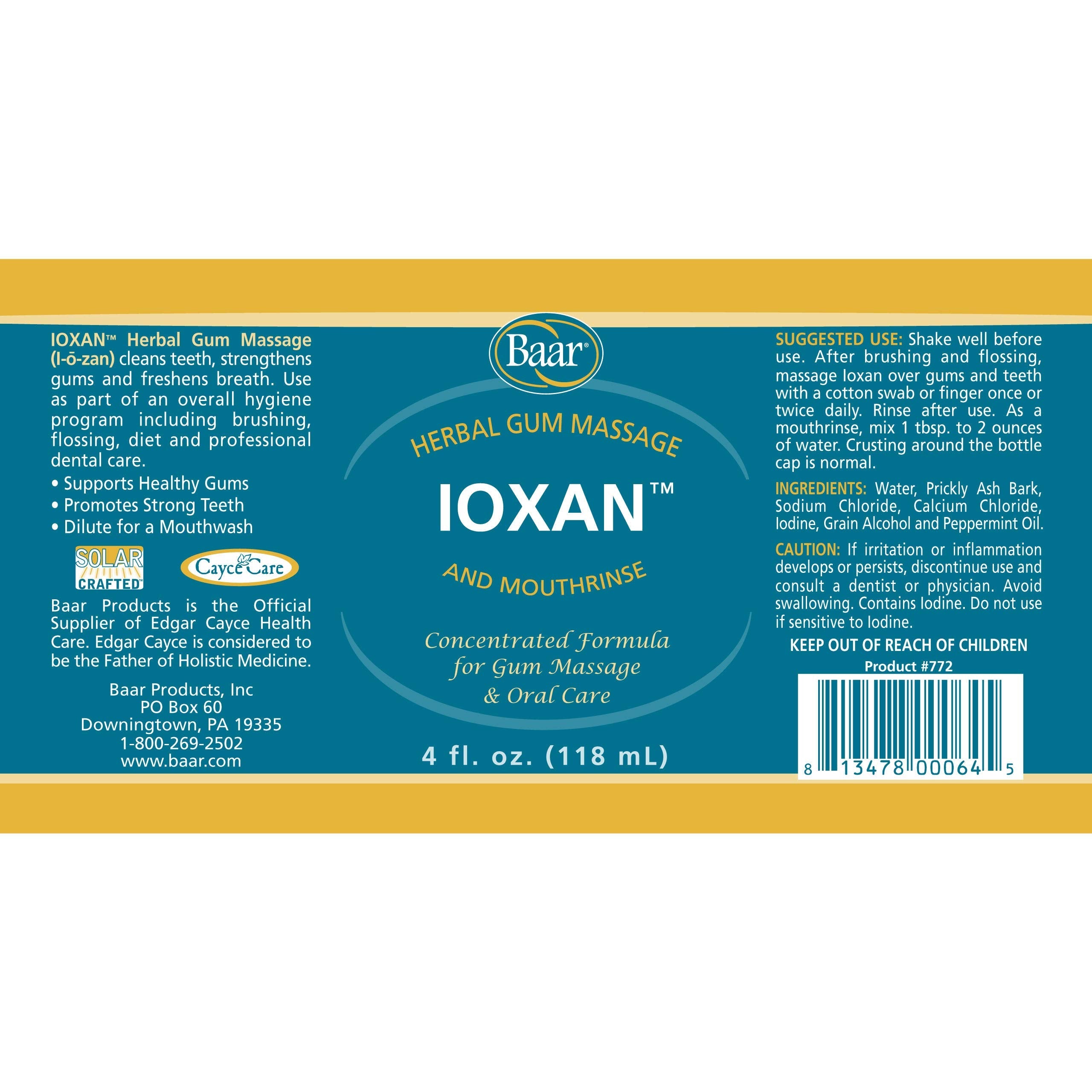 Baar Products - Ioxan Herbal Gum Massage - 4 oz | Oral Hygiene & Dental Health