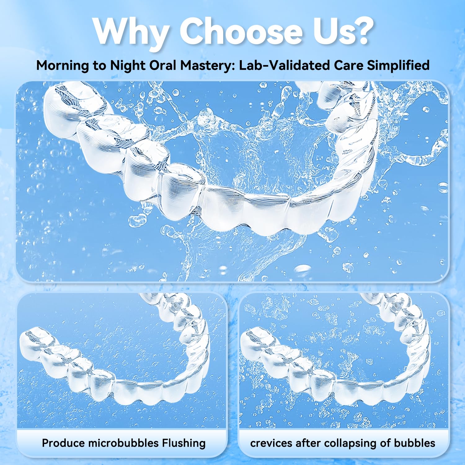 Ultrasonic Retainer Cleaner 45kHz Denture Cleaning Pod | 3 Timer Modes, Cooling Fan