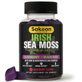 Irish Sea Moss Gummies with Elderberry & Black Seed Oil - 60 Gummies | Raspberry Flavor for Overall Wellness