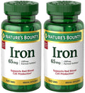 Iron 65 mg (325 mg Ferrous Sulfate) – 2 Bottles, 100 Tablets | Vegetarian-Friendly