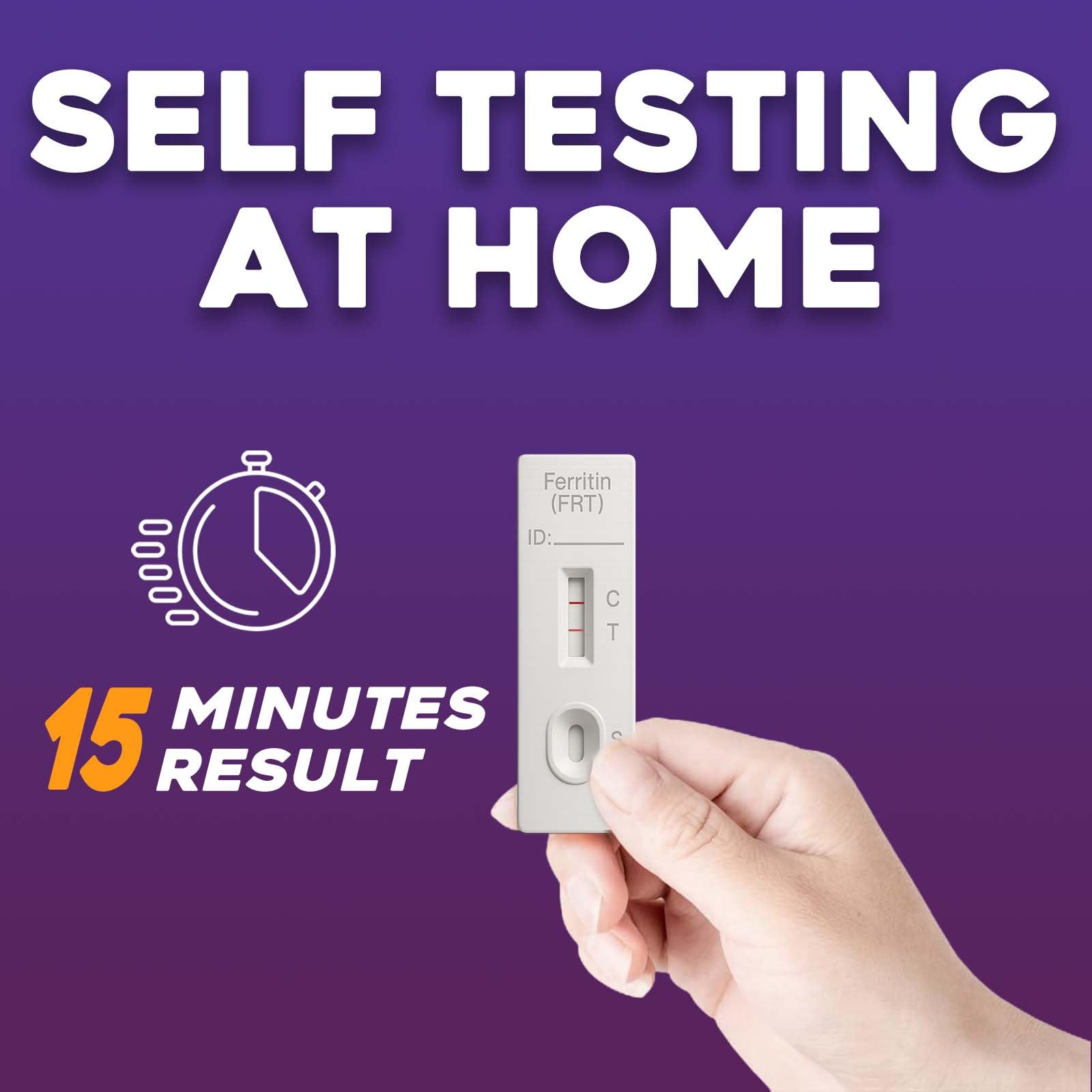 Iron Deficiency Test Kit – Ferritin Home Test (2 Tests, 15 Minutes)