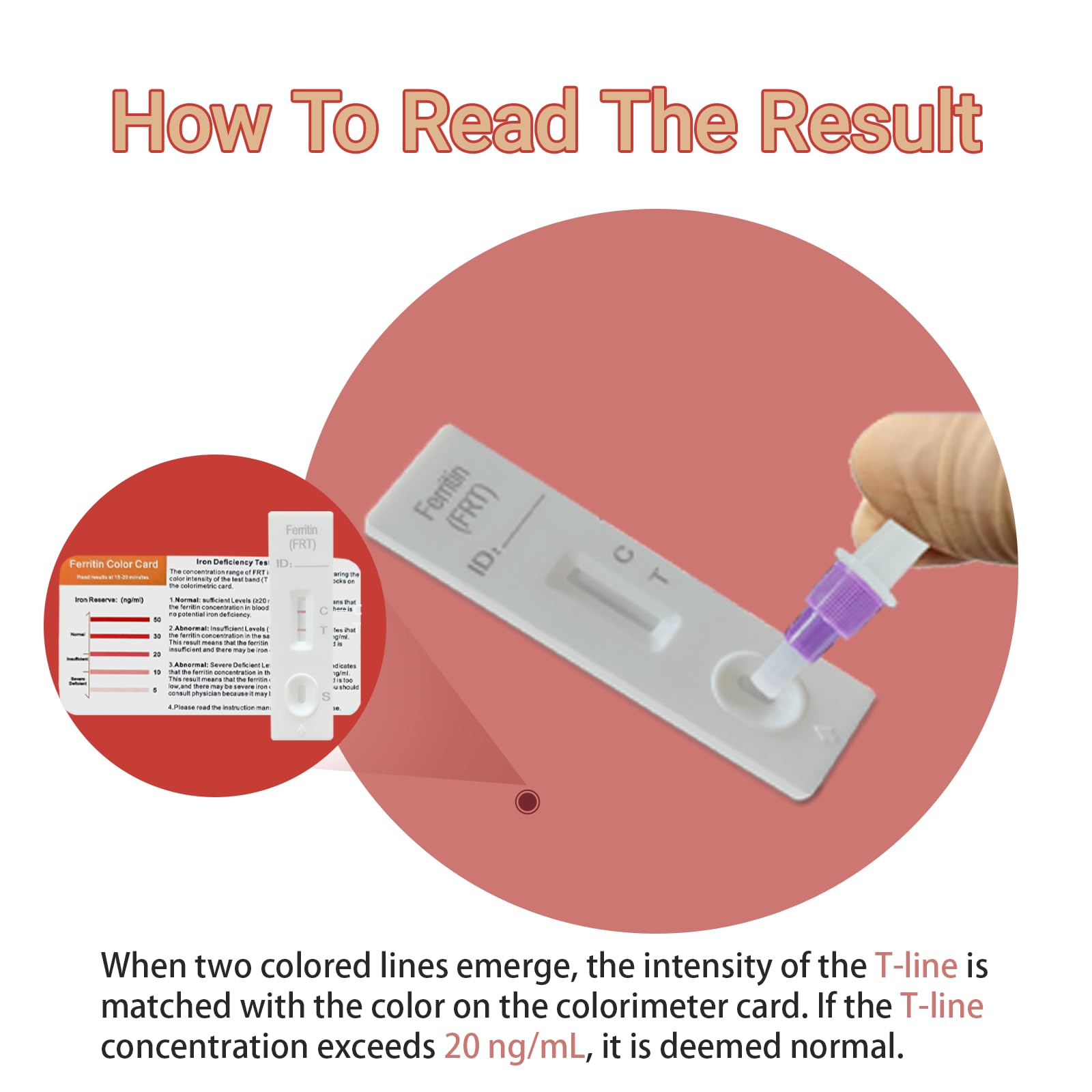 Iron Deficiency Test Kit for Home Use | 1 Pack – 5-Minute Ferritin Test, 99.5% Accurate