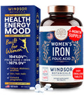 Iron and Folic Acid for Women – Gentle 35mg Iron, 400mcg Folic Acid – Vegan, 180 Tablets