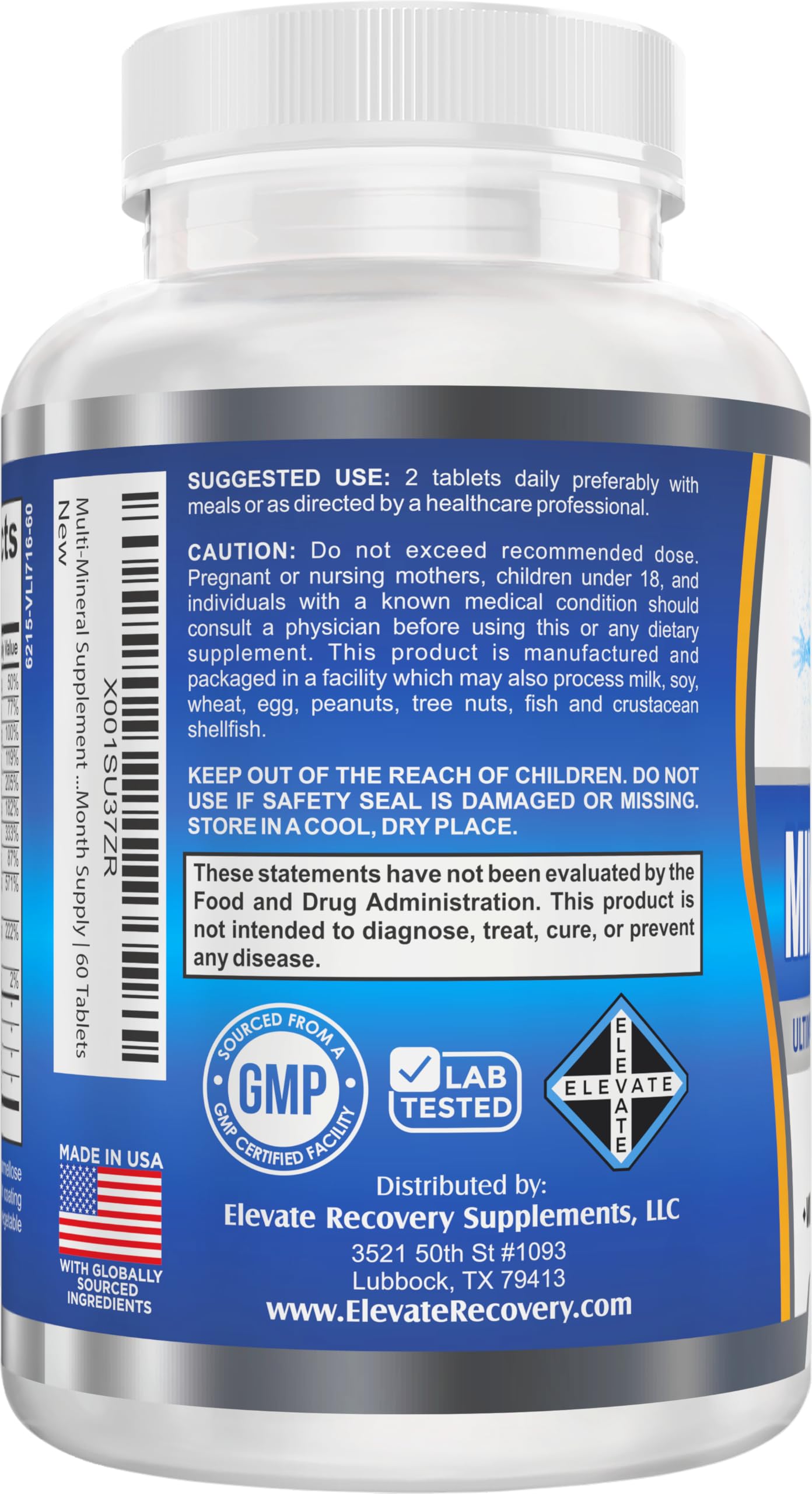 Iron-Free 15-in-1 Multi-Mineral Supplement | High-Potency Minerals | 60 Tablets