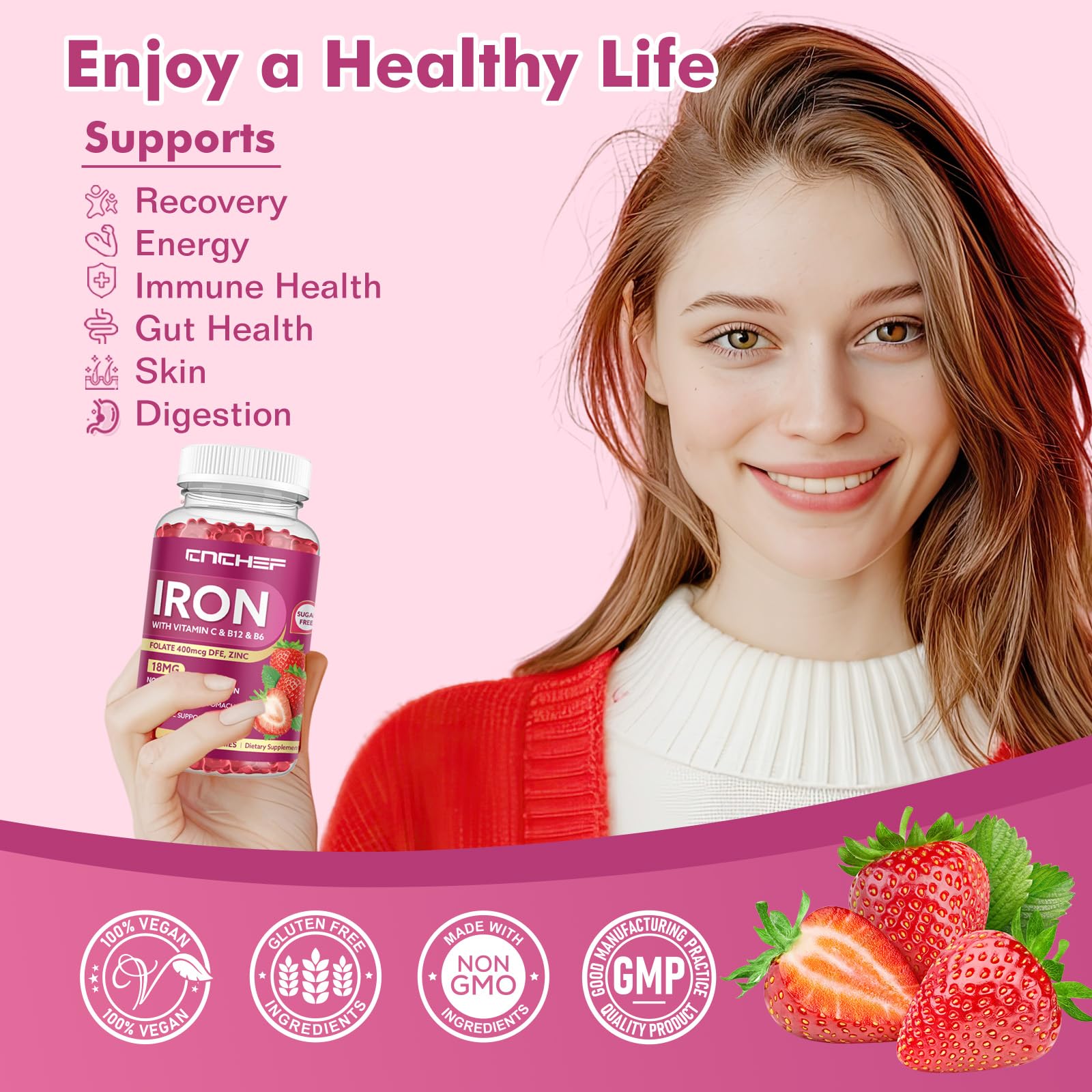 2-Pack Iron Gummies with Multivitamin – Iron Support for Adults & Kids