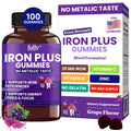 Iron Gummies for Women, Men & Kids – Fresh Grape Flavor, 100 Gummies (50 Days) | Iron Deficiency & Anemia Support