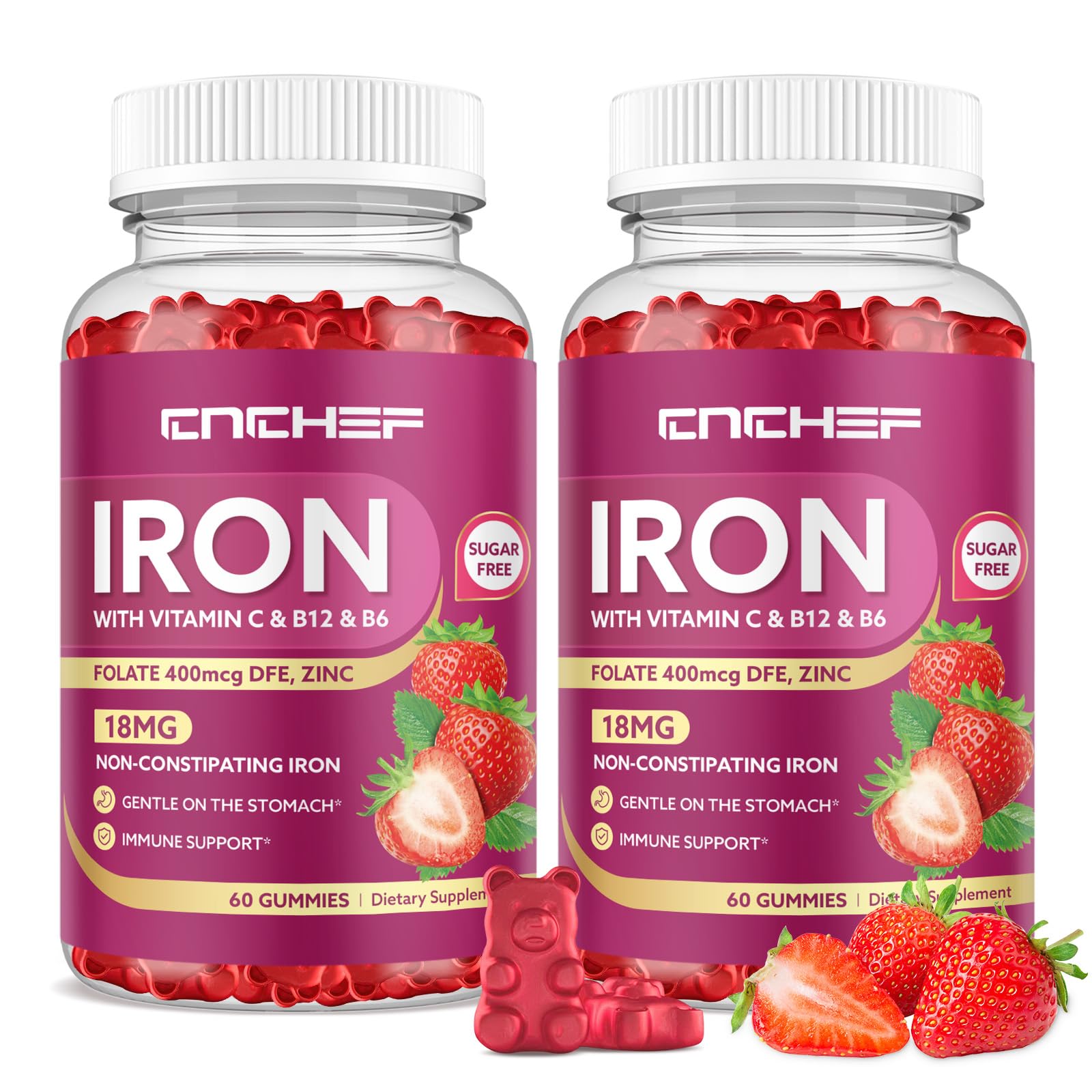 2-Pack Iron Gummies with Multivitamin – Iron Support for Adults & Kids