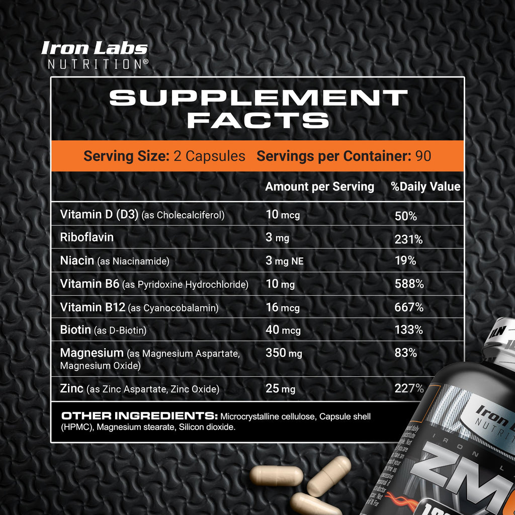 Iron Labs ZM6 - 3 Month Zinc Magnesium Aspartate Supplement | 180 Veggie Capsules
