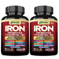 Parrox Elemental-Iron: Slow-Release Iron with Probiotics, Beetroot, Turmeric & B Vitamins – 2 Pack, 60 Capsules Each