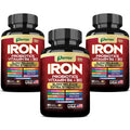 Parrox Elemental Iron 13-in-1 – Slow-Release Iron, Probiotics, B Vitamins, Beetroot & Turmeric (3-Pack, 60 Capsules)