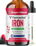 Liquid Iron Drops for Women - High Absorption, Vegan & Non-GMO (60ml) - Mixed Berry