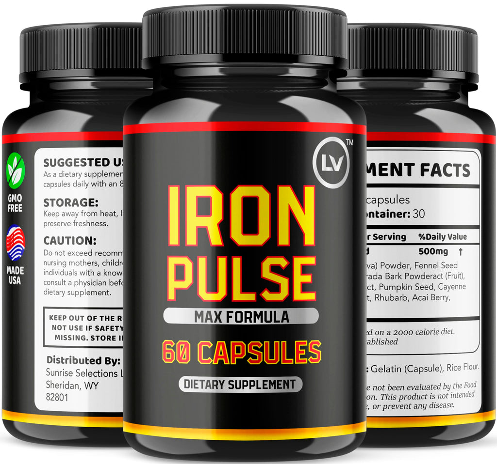 (2 Pack) IronPulse Capsules – Max Formula & Support Pills | 120 Capsules