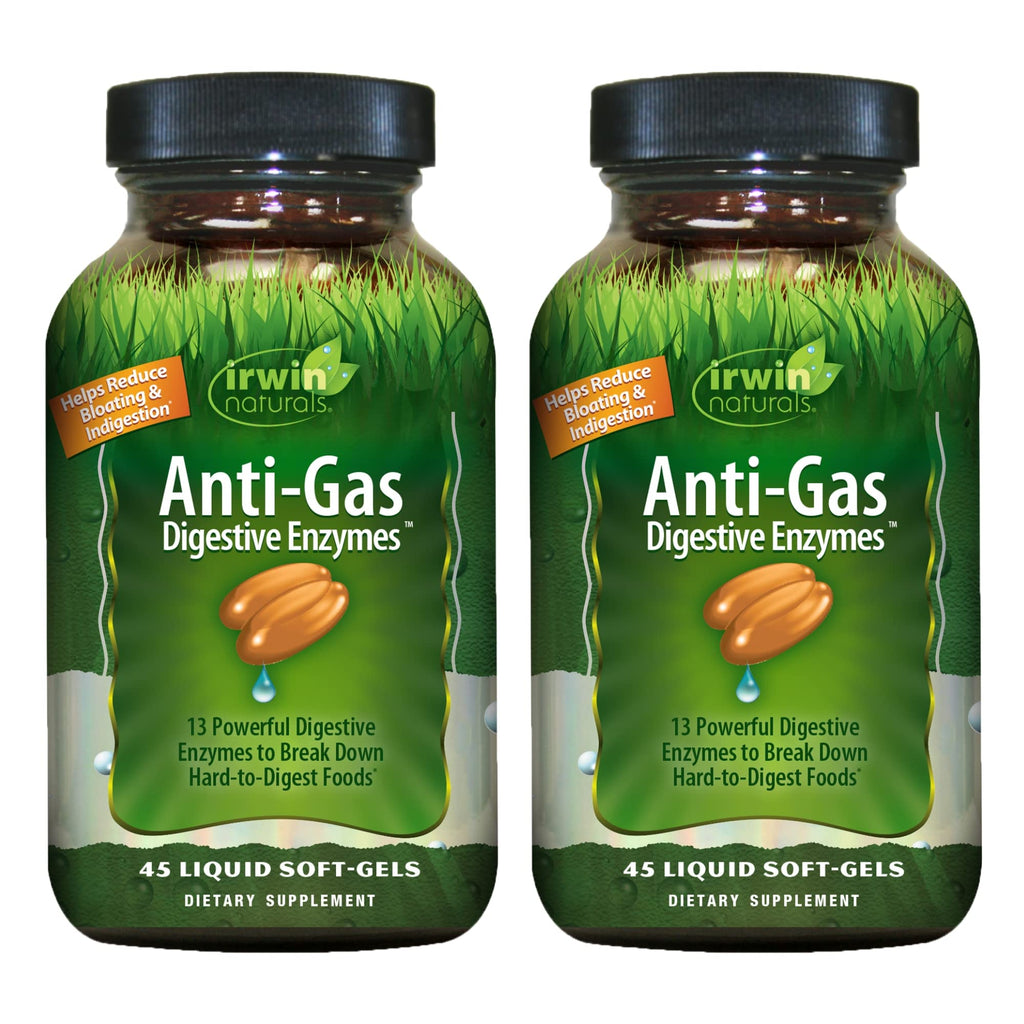 Irwin Naturals Anti-Gas Digestive Enzymes - 90 Servings (Pack of 2)
