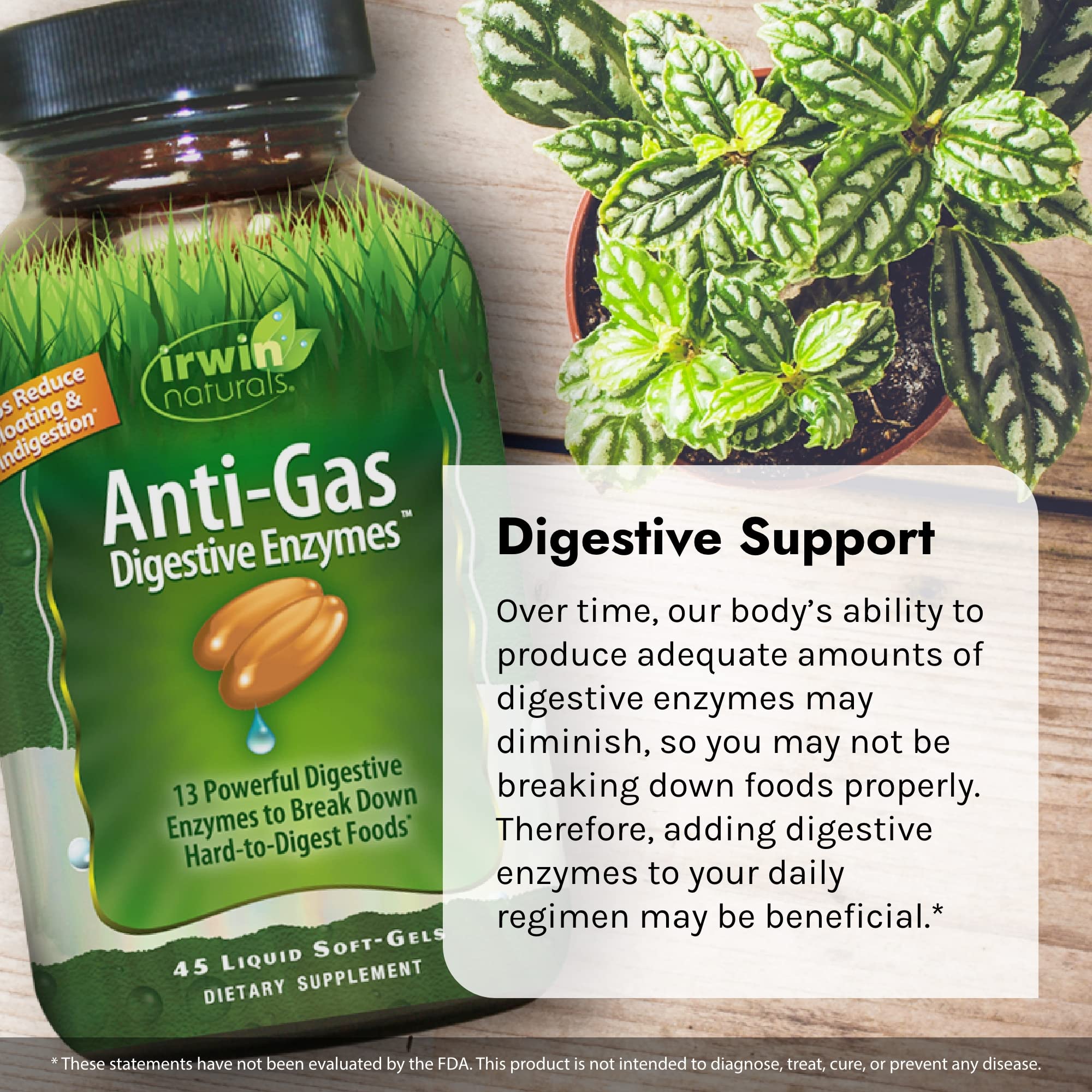 Irwin Naturals Anti-Gas Digestive Enzymes - 90 Servings (Pack of 2)