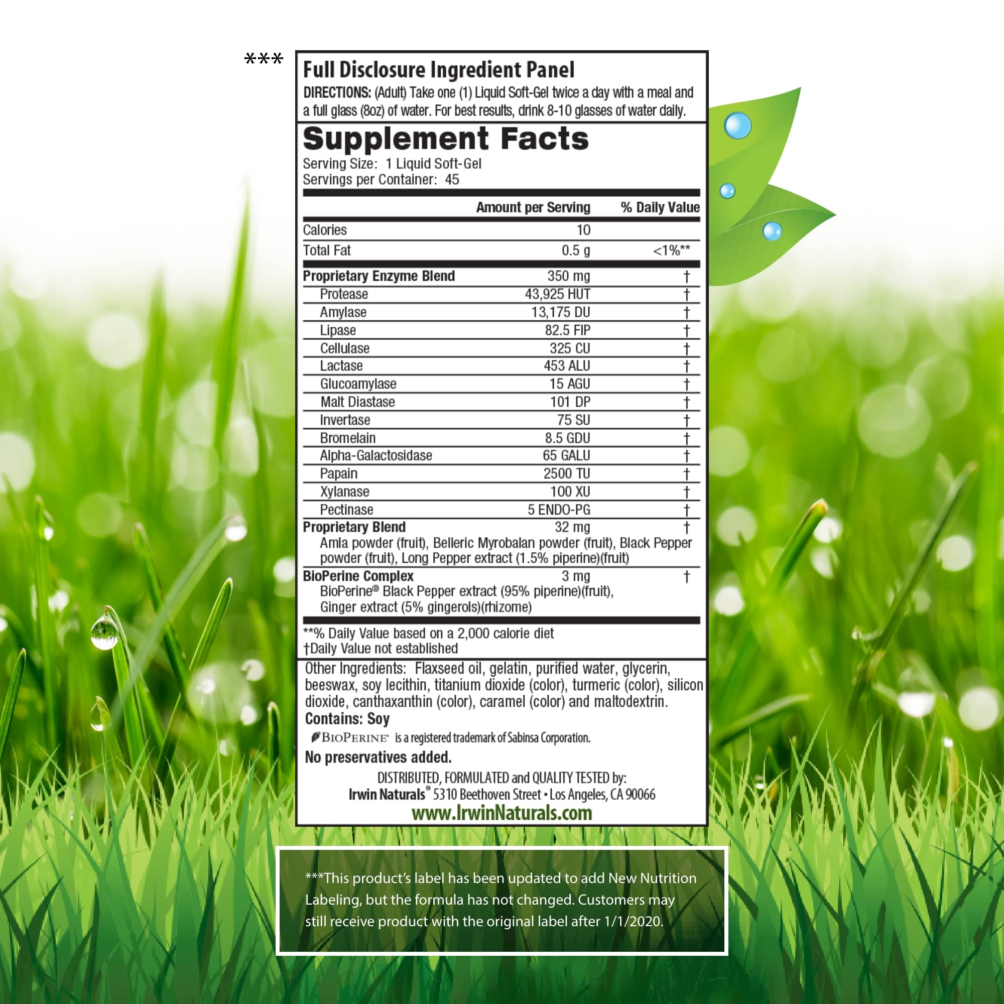 Irwin Naturals Anti-Gas Digestive Enzymes - 90 Servings (Pack of 2)