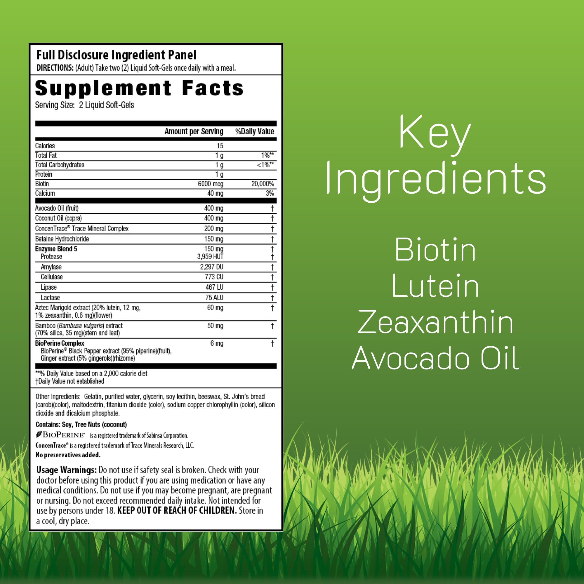 Irwin Naturals Biotin-6000-60 Liquid Soft-Gels – Hair, Skin & Nails Support | Pack of 2, 60 Servings