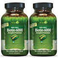 Irwin Naturals Biotin-6000-60 Liquid Soft-Gels – Hair, Skin & Nails Support | Pack of 2, 60 Servings