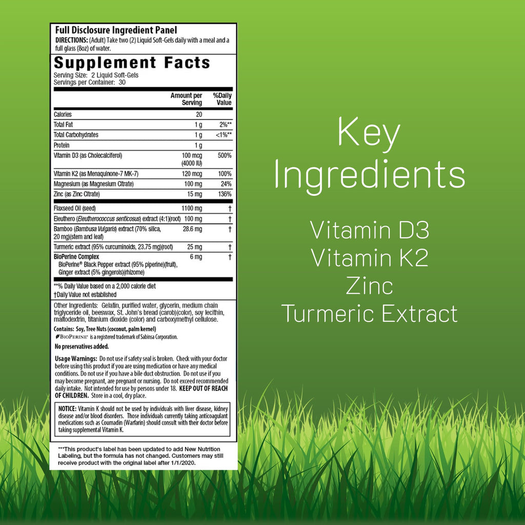 Irwin Naturals High Potency D3 & K2 + Turmeric - 60 Liquid Softgels