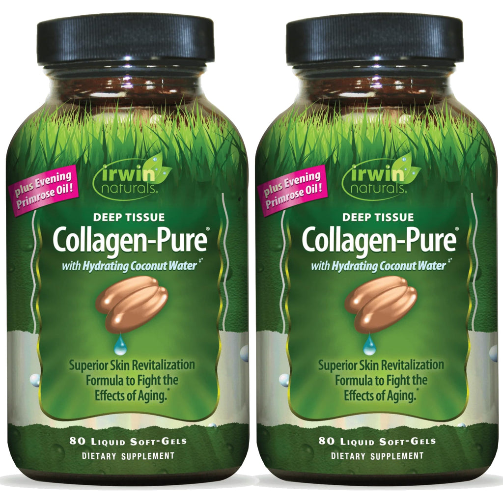 Irwin Naturals Deep Tissue Collagen-Pure – 80 Soft-Gels | Hydrolyzed Collagen for Skin & Joints | 2 Pack