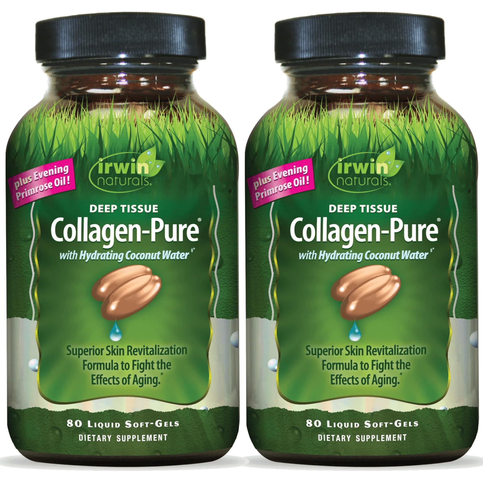 Irwin Naturals Deep Tissue Collagen-Pure – 80 Soft-Gels | Hydrolyzed Collagen for Skin & Joints | 2 Pack
