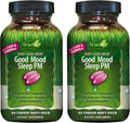 Irwin Naturals Good Mood Sleep PM – 54 Liquid Soft-Gels (Pack of 2) with Melatonin & L-Theanine for Rest & Relaxation | 36 Total Servings
