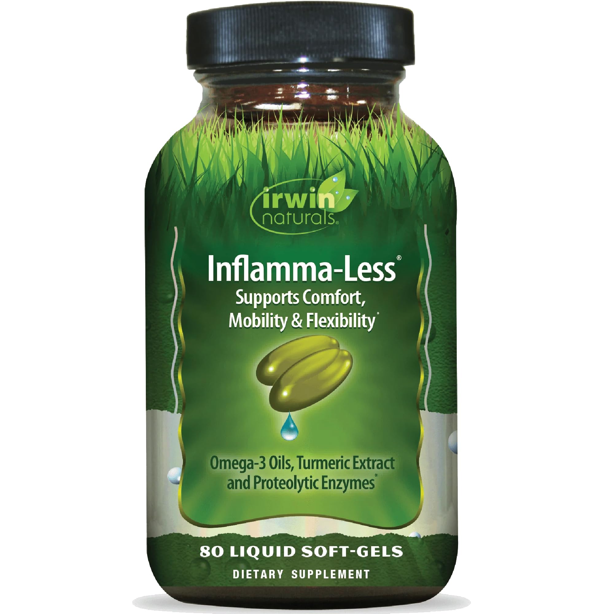 Irwin Naturals Inflamma-Less 80 Liquid Softgels – Comfort, Mobility & Flexibility