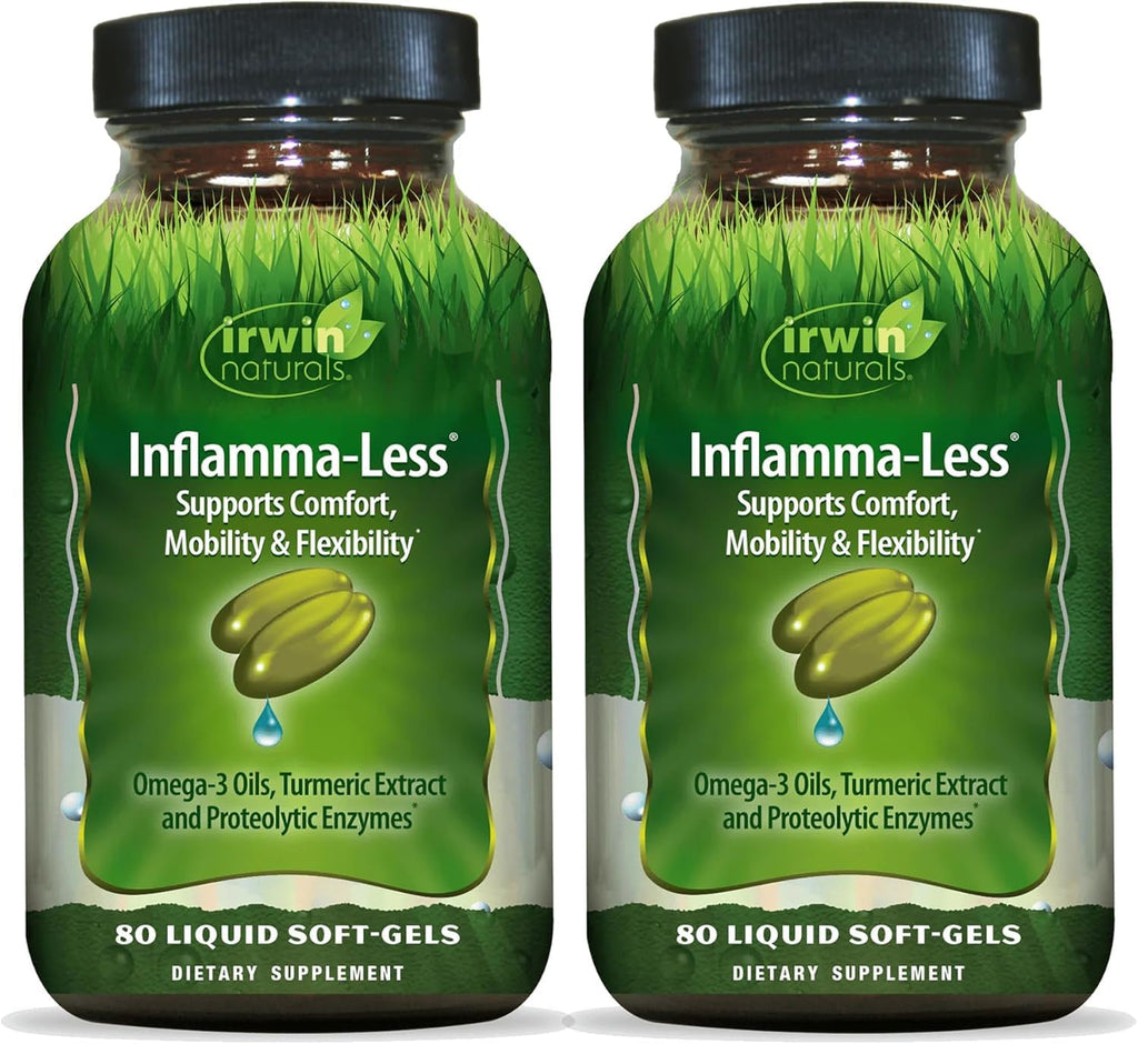 Irwin Naturals Inflamma-Less – 80 Softgels, Pack of 2 | Supports Comfort, Mobility & Flexibility