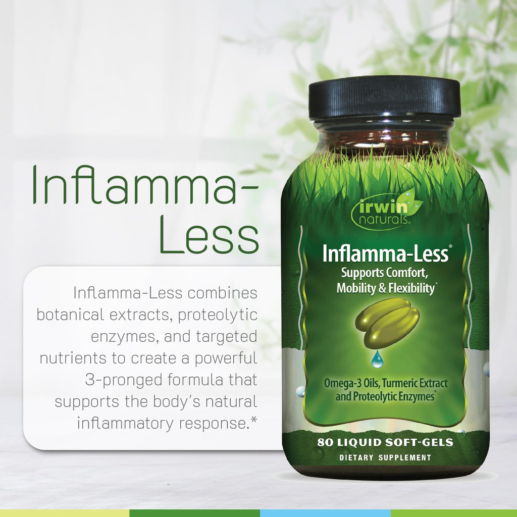 Irwin Naturals Inflamma-Less – 80 Softgels, Pack of 2 | Supports Comfort, Mobility & Flexibility
