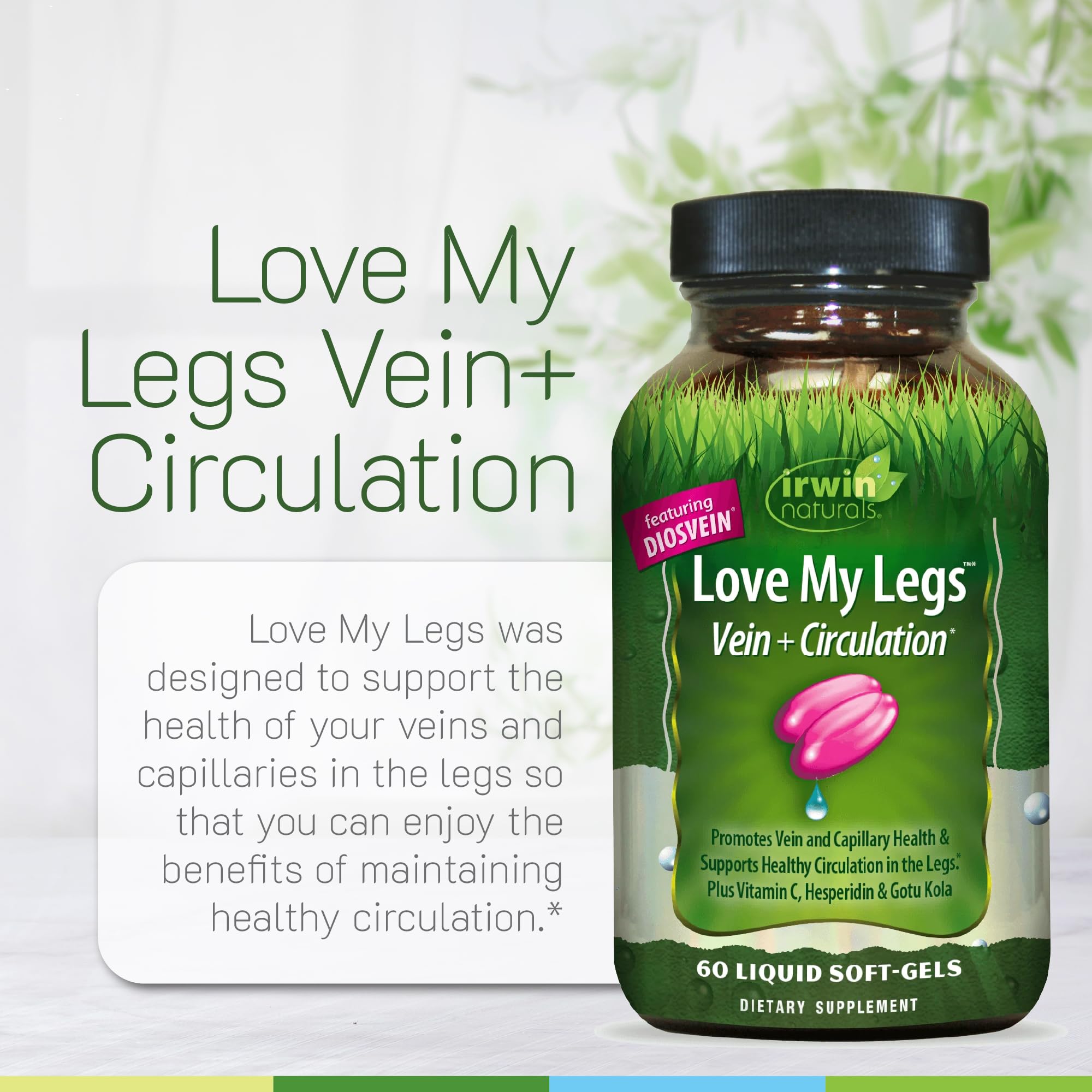 Irwin Naturals Love My Legs 60ct - Supports Leg Circulation & Vein Health