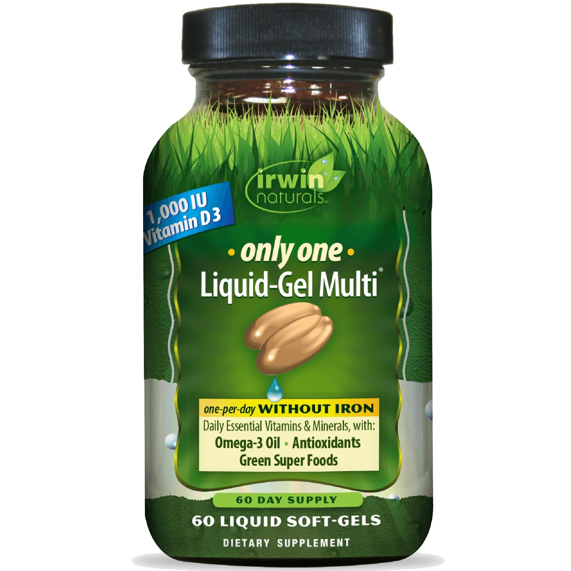 Irwin Naturals Only One Liquid-Gel Multi — No Iron Daily Multivitamin | 60 Softgels