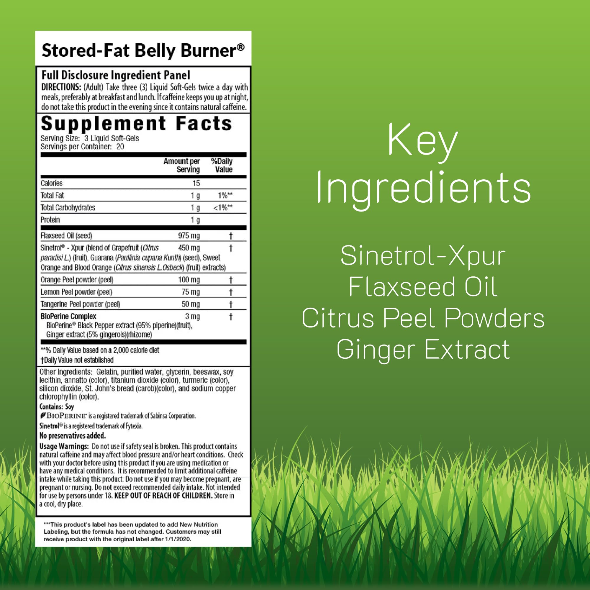 Irwin Naturals Stored-Fat Belly Burner – 60 Liquid Soft-Gels, Pack of 2