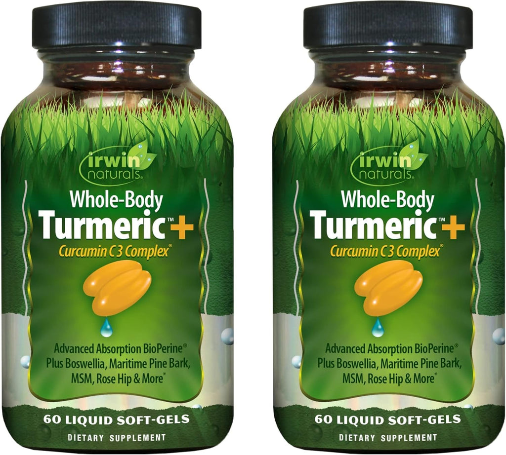 Irwin Naturals Whole Body Turmeric + Curcumin C3 Complex – 60 Liquid Soft-Gels (Pack of 2)