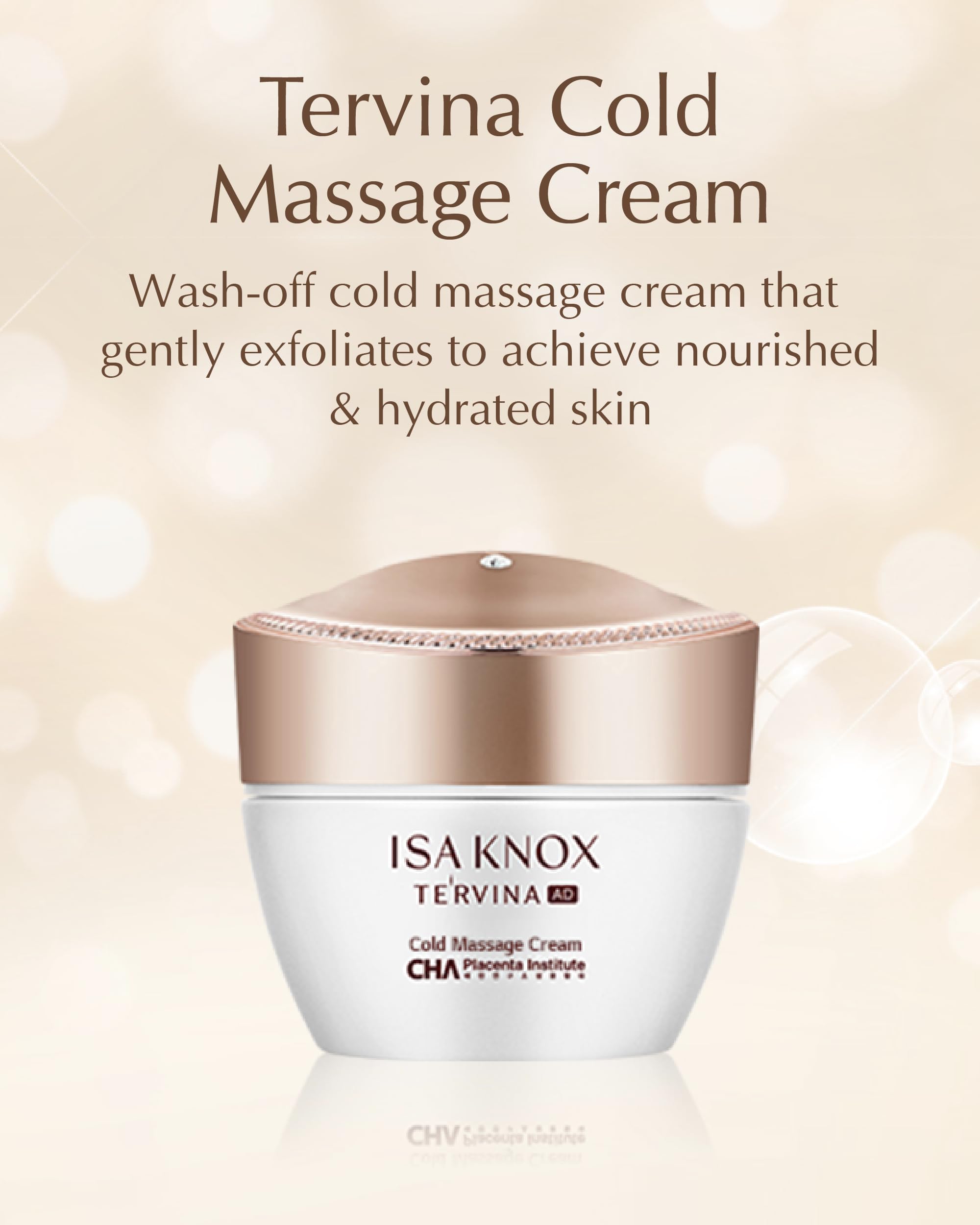 ISA KNOX Tervina Cold Massage Cream (6.76 fl oz) – Luxurious Exfoliating & Hydrating Wash-Off Gommage with rHPP-8