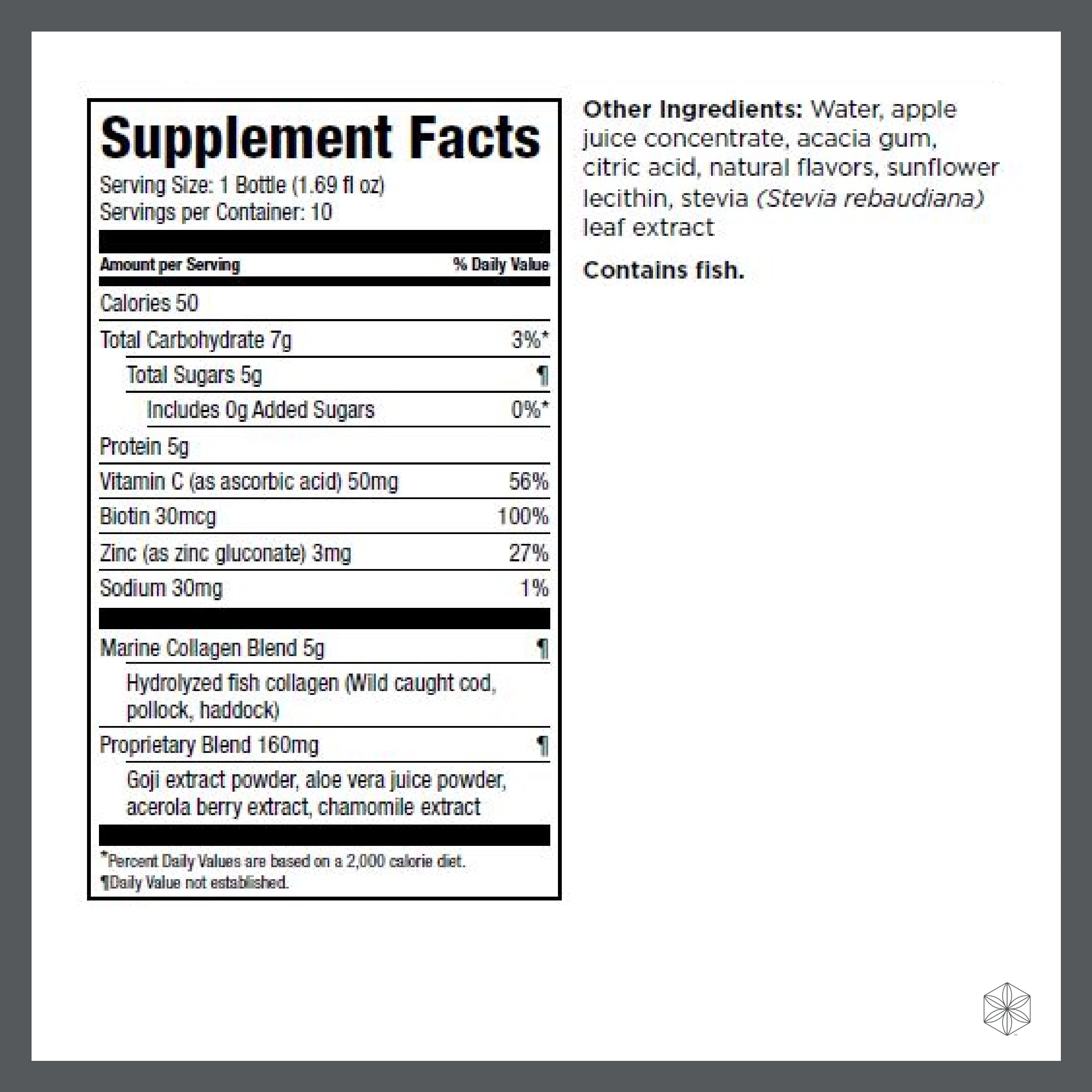 Isagenix Collagen Elixir - Marine Collagen Peptides, Vitamin C, Zinc & Biotin (50 mL)