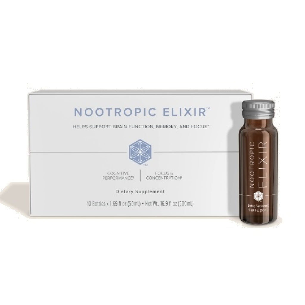 Isagenix Nootropic Elixir – Brain Health & Focus Supplement | Green Tea Extract | 1.69 oz Bottles (10 Count)