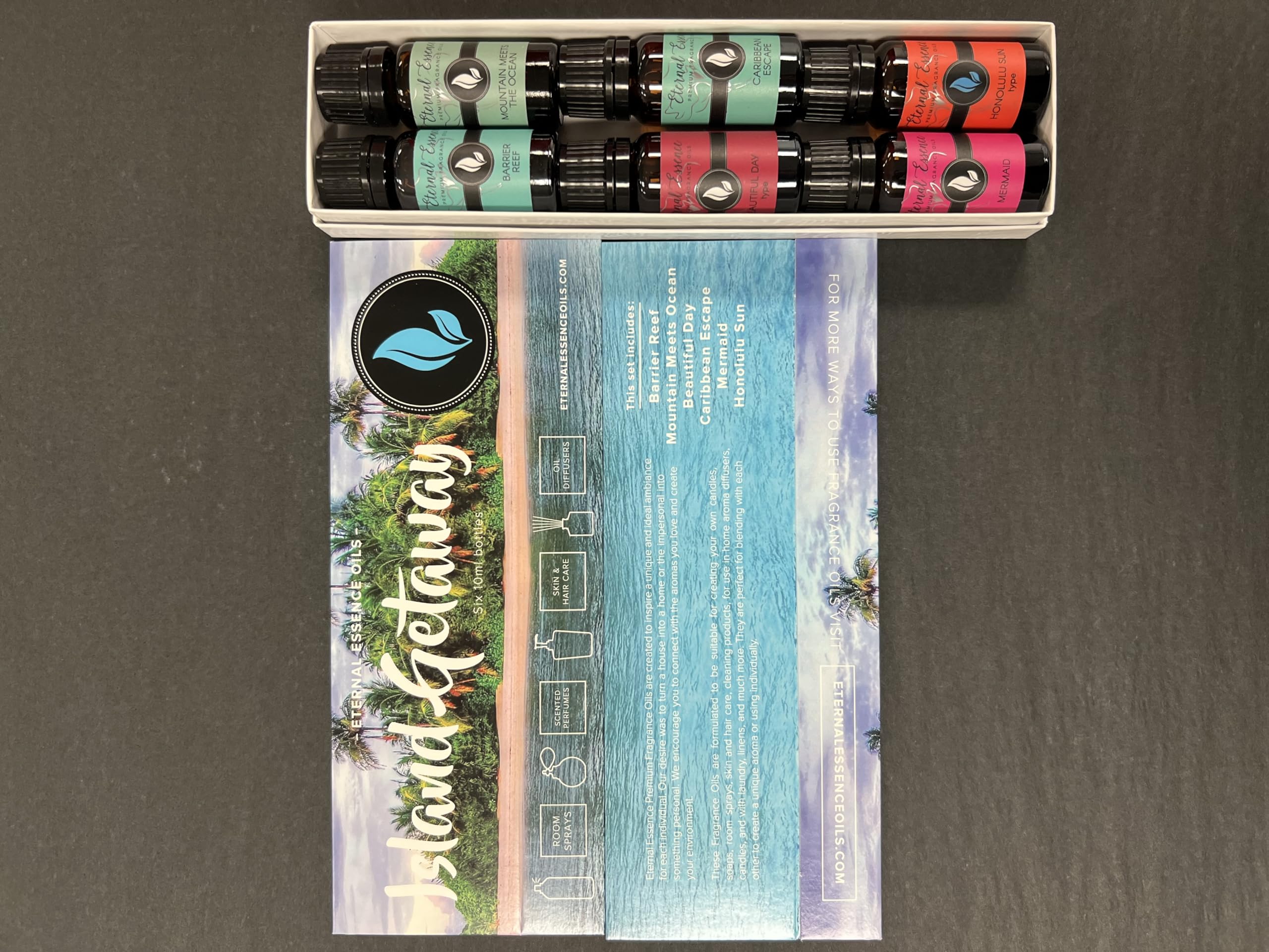 Eternal Essence Oils Island Getaway Set – 6 Premium Fragrance Oils (10ml each)